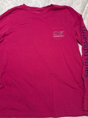 Vineyard Vines Hot Pink Crewneck Tee with Whalelog